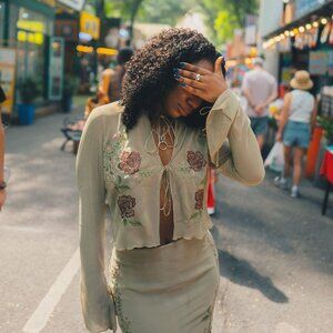 House of CB LAILAH Artichoke Floral Maxi Skirt